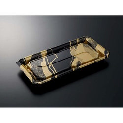 中央化学 寿司容器 HS澄板28-14 金継BK-BK 本体