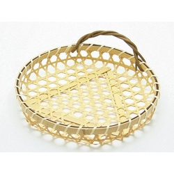 神堂 竹かご 百合かずら付 白(大)