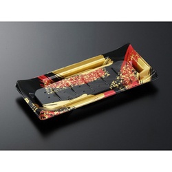 中央化学 寿司容器 HS 波ね皿 24-11 光琳R-BK 本体