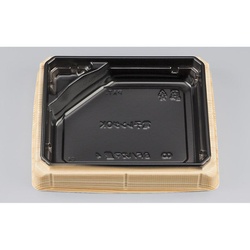 【廃番商品】シーピー化成 お重 BFハカマ重4 杉板黒 本体(N)