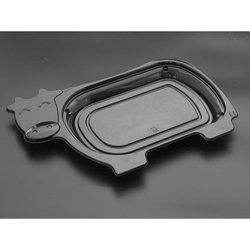 【廃番商品】リスパック 汎用トレー A-PETうしさん 黒 本体