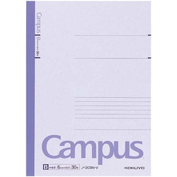 カラーキャンパス　セミＢ５　Ｂ罫３０枚　紫×６０冊