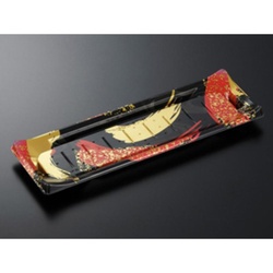 中央化学 寿司容器 HS 波ね皿 33-11 光琳R-BK 本体