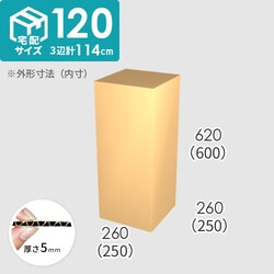 【宅配120サイズ】ダンボール箱(250×250×600) 5mm A/F K6×強化芯180g×K6