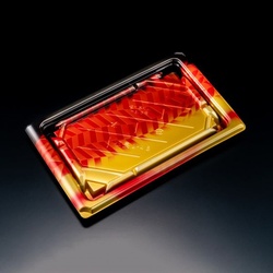 リスパック 寿司容器 バイオ板長 2-4B きえん赤 本体