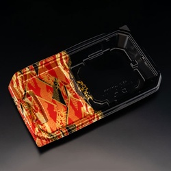 リスパック 冷麺容器 バイオ 楽麺コンボ 26-15BA はれひ赤 本体