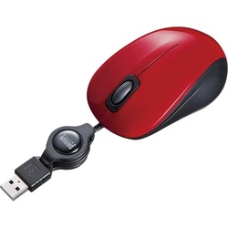 【廃番商品】静音ケーブル巻取りブルーＬＥＤマウス