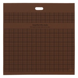 ポリ手提げ ブラウンチェックPEバッグ-2(50枚) ヘッズ