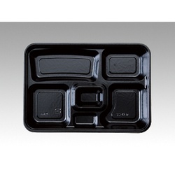 中央化学 仕出し弁当容器 HS 仕切-27 黒-花小舞 共付 蓋セット