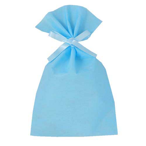 ソフトバッグベーシック2穴リボン巾着 S5 薄 パステルブルー