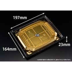 リスパック 刺身容器 バイオ 枠越20-17B 箔つき金 J10 本体