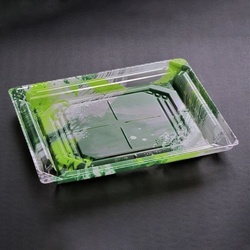 リスパック 刺身容器 バイオPET 美枠 20-17B 海洋緑 本体