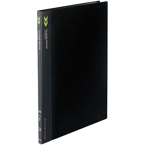 クリヤーブックＫ２　固定式Ａ４縦１０Ｐ黒　５冊