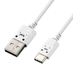 ＵＳＢ−Ｃケーブル　スリム　１．５ｍ　ホワイト顔
