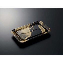 中央化学 寿司容器 HS澄板22-14 金継BK-BK 本体