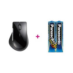 無線５ボタンブルーＬＥＤマウス＋エボルタＮＥＯ