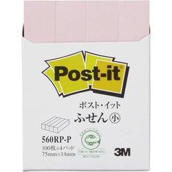 ポストイット　再生紙ふせん　７５×１４　ピンク４冊