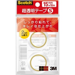 スコッチ超透明テープＳ　小巻１５ｍｍ×１０ｍ　２巻