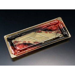 リスパック 寿司容器 バイオPET 美枠寿司 1-5B あでやか赤 本体