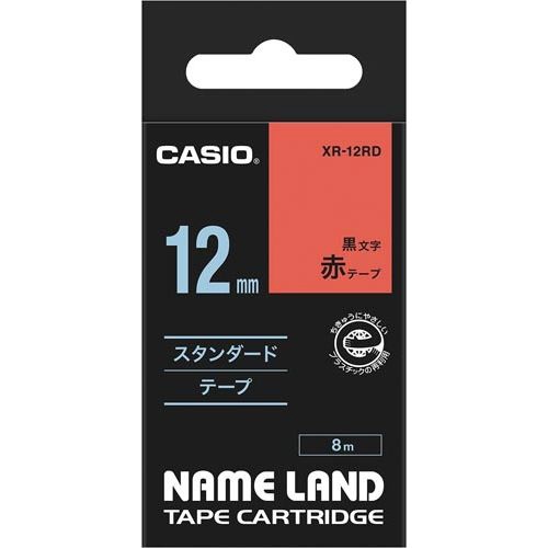 ネームランド　赤色テープ　１２ｍｍ　黒文字