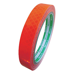 【廃番商品】日東エルマテ 高輝度プリズム反射テープ（蛍光色） 15mm×5ｍ オレンジ HTP15OR