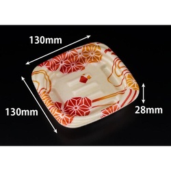 リスパック 軽食容器 ホット こんもり 13-13B あさいと赤黄 本体