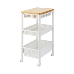 ＴＥＮＭＡ　ウッドトップワゴン　ワイド３段　引出し