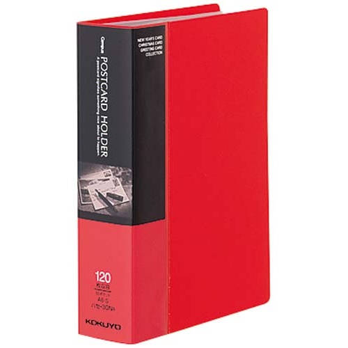 ポストカードホルダーＡ６縦台紙６０枚　赤