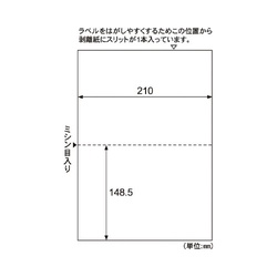Ａ４台紙ごとミシン目切り離しができるラベル　２面