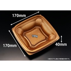 リスパック どんぶり容器 バイオ のぞみ 角170-40B 本体 K-ひかり