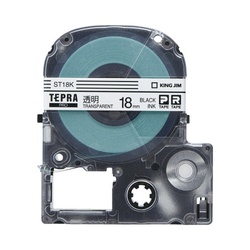 テプラ　ＰＲＯテープ　エコ　透明１８ｍｍ黒文字×５