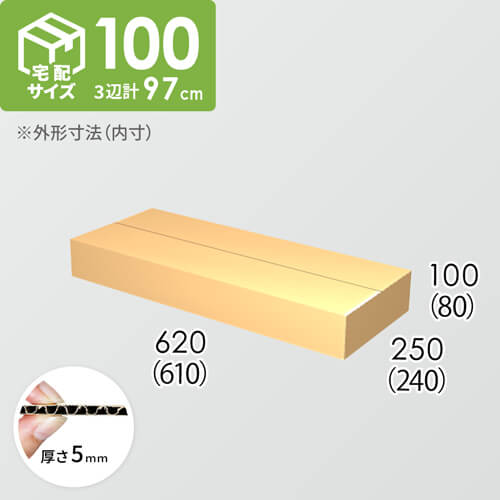 【宅配100サイズ】ダンボール箱(610×240×80) 5mm A/F K5×K5