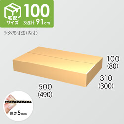 【宅配100サイズ】ダンボール箱(490×300×80) 5mm A/F K5×K5