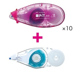 テープのりピットエアーミニ本体ピンク１０個＋詰替１