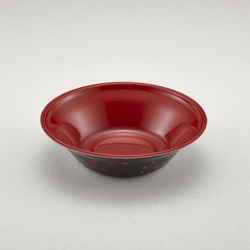 どんぶり容器 あさどん 190 耐熱黒まきえ内赤 青葉紙業