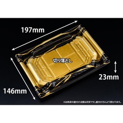 リスパック 刺身容器 バイオ 枠越20-15B とうげん金 本体