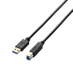 ＵＳＢ３．０ケーブル　Ａ−Ｂ　２ｍ　黒