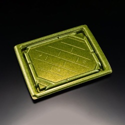 リスパック 寿司容器 バイオ板長 3-4B ステラグリーン 本体