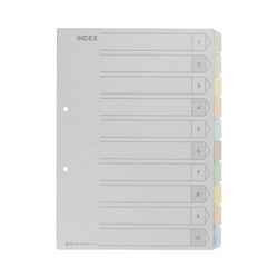 カラーインデックス　Ａ４縦　２穴　１０山　１組