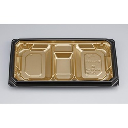 シーピー化成 弁当容器 BFNアルバ13-2平 本漆GB 本体