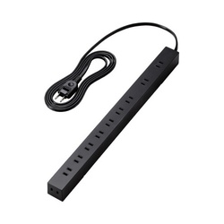 電源タップ　２ｍ　２Ｐ　１０個口　ブラック