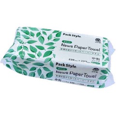 パックスタイル 衛生・清掃用品 PSニュースペーパータオル 中判 シングル 再生紙 1パック200枚入