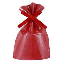 【廃番商品】ソフトバッグクリア 2穴リボン巾着 S1 ローズレッド