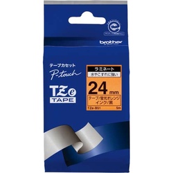 ピータッチＴＺｅテープ蛍光オレンジ黒文字２４ｍｍ幅