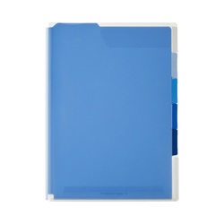 スーパーハードホルダー５山（透明・マチ付）　青