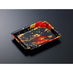 中央化学 刺身容器 CF かく鉢 22-17 竹霞R-BK 本体