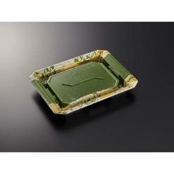 中央化学 寿司容器 HS澄板18-14 若草GN-BK 本体