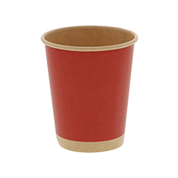 HEIKO 紙コップ(ペーパーカップ) アイス・ホット兼用 8オンス 口径80mm 未晒レッド 50個