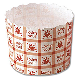 天満紙器 製菓資材 マフィンカップ M406 ハートチェック 100枚/袋