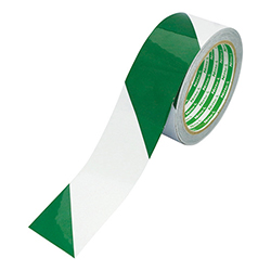 【廃番商品】日東エルマテ 再帰反射テープ 45mm×10ｍ 緑/白 HT45GW